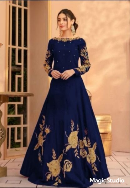 Most Demanding Maxi Heavy Embroidery Neck Line Sleeves Bottom